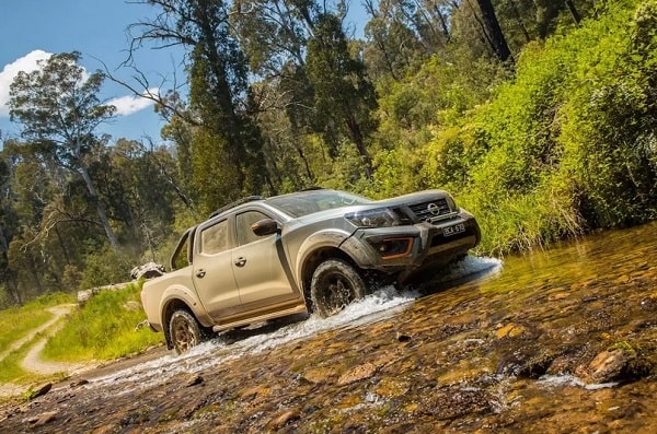 Nissan Navara N Trek Warrior travelling on an a swamp.